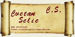 Cvetan Selić vizit kartica